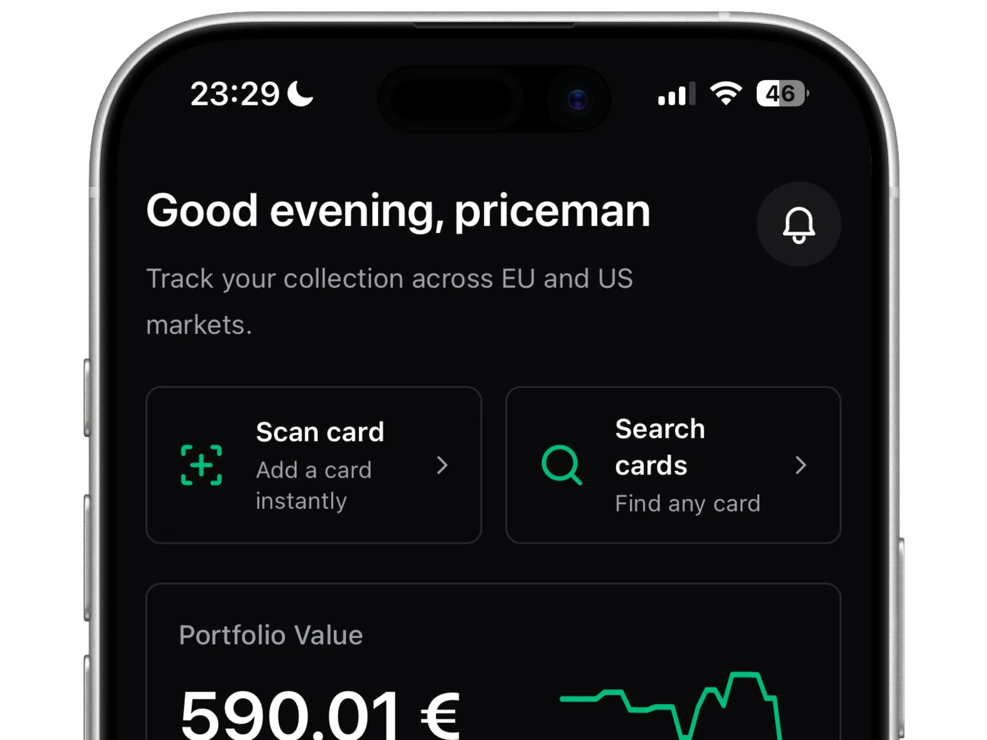 CollectHolo iOS app scan and search preview